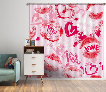 3D Red Love 870 Curtains Drapes Wallpaper AJ Wallpaper 