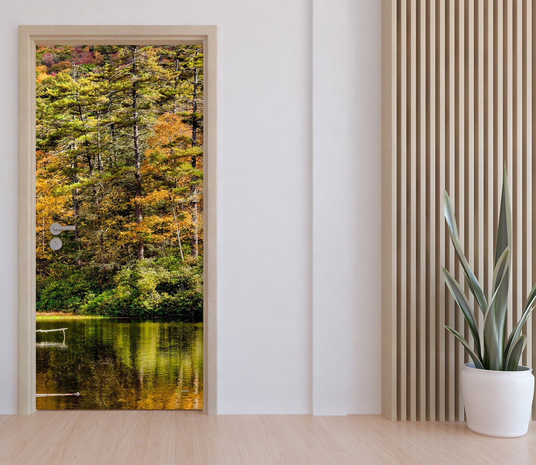 3D Forest Lake 10831 Beth Sheridan Door Mural