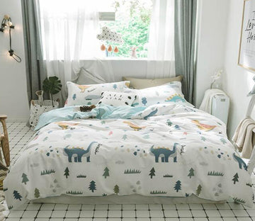 3D Dinosaur Grass 7073 Bed Pillowcases Quilt