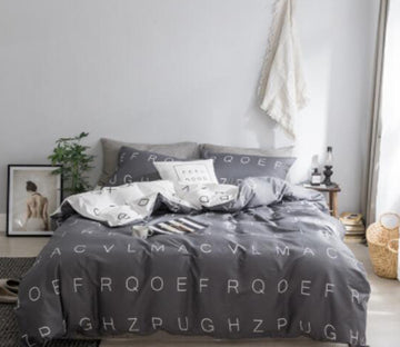 3D English Alphabet 14143 Bed Pillowcases Quilt