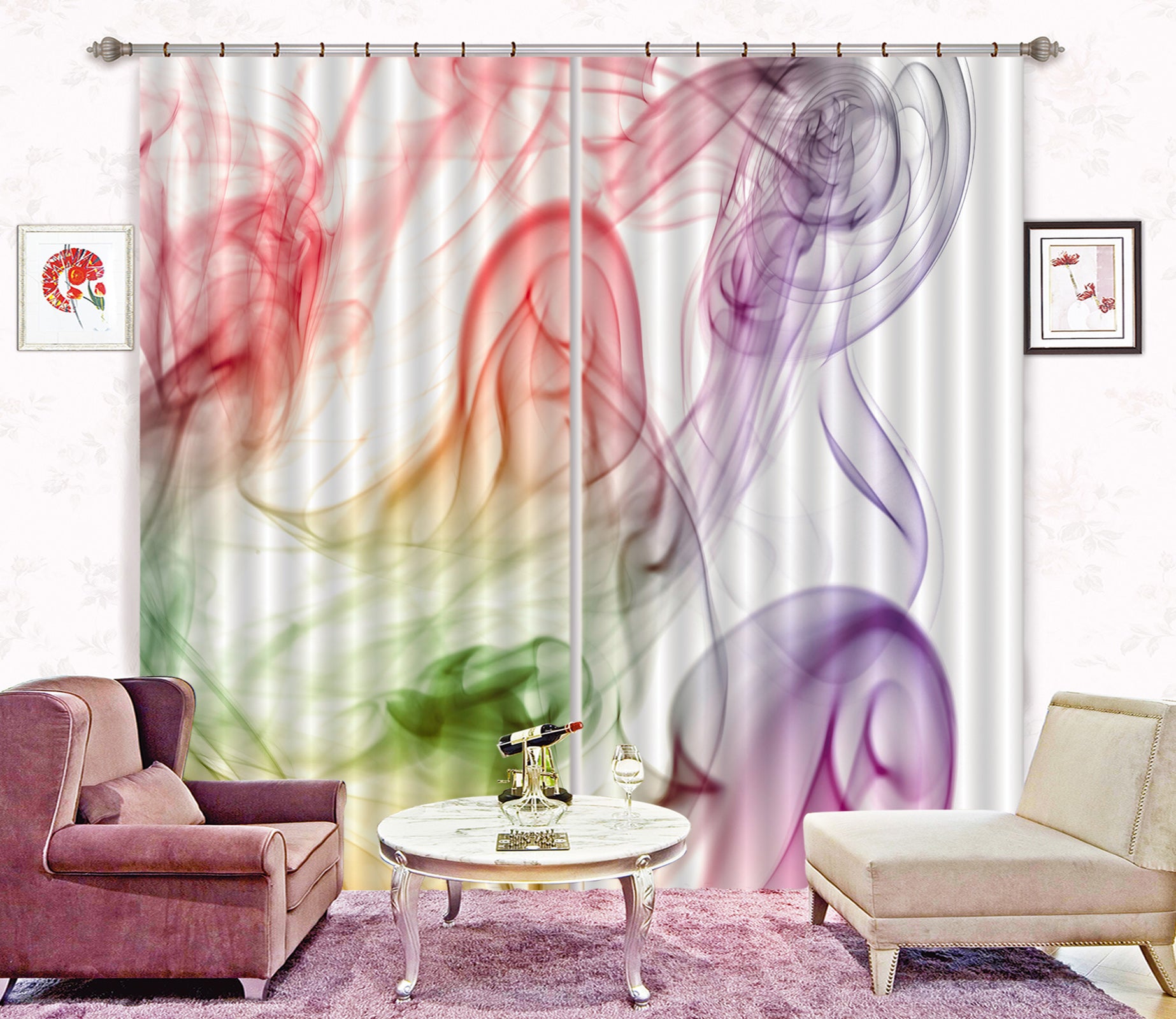 3D Colored Smoke 008 Assaf Frank Curtain Curtains Drapes