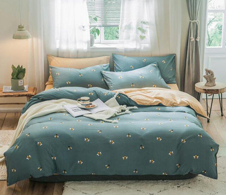 3D Little Bee 3076 Bed Pillowcases Quilt