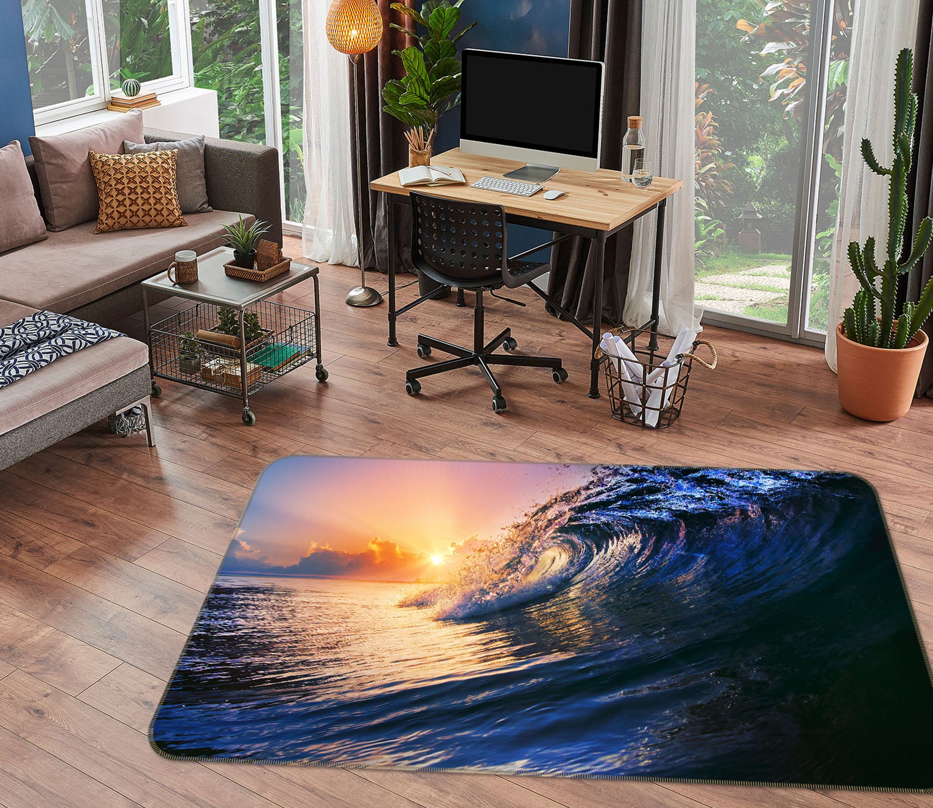 3D Waves Sunlight 36016 Non Slip Rug Mat