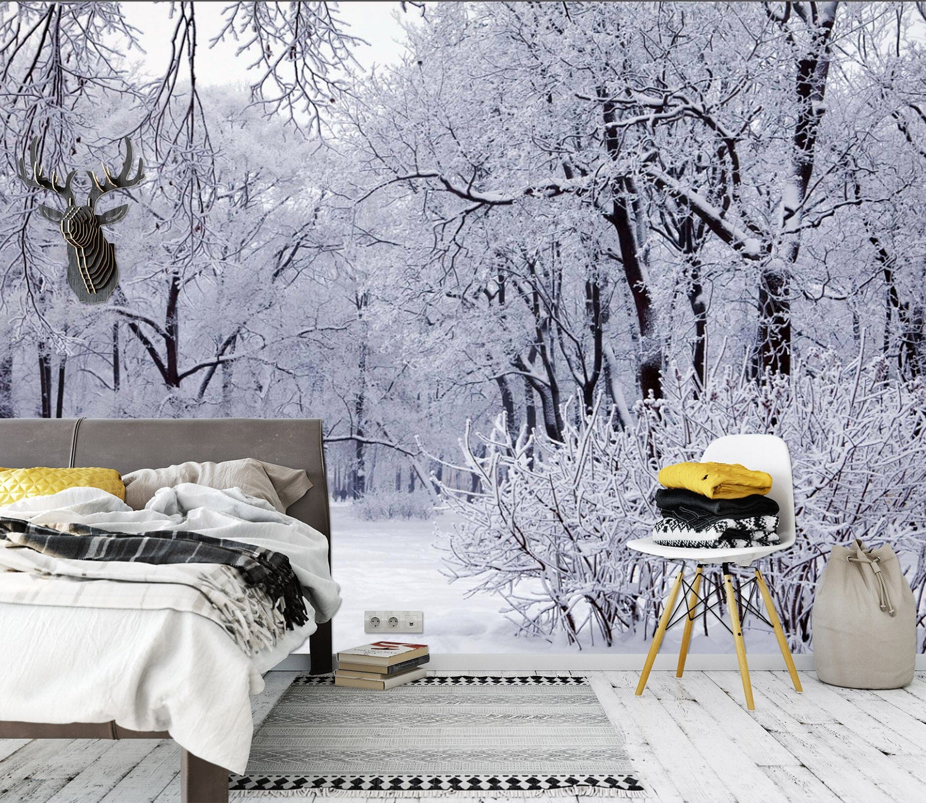 3D White Woods 1646 Wall Murals Wallpaper AJ Wallpaper 2 