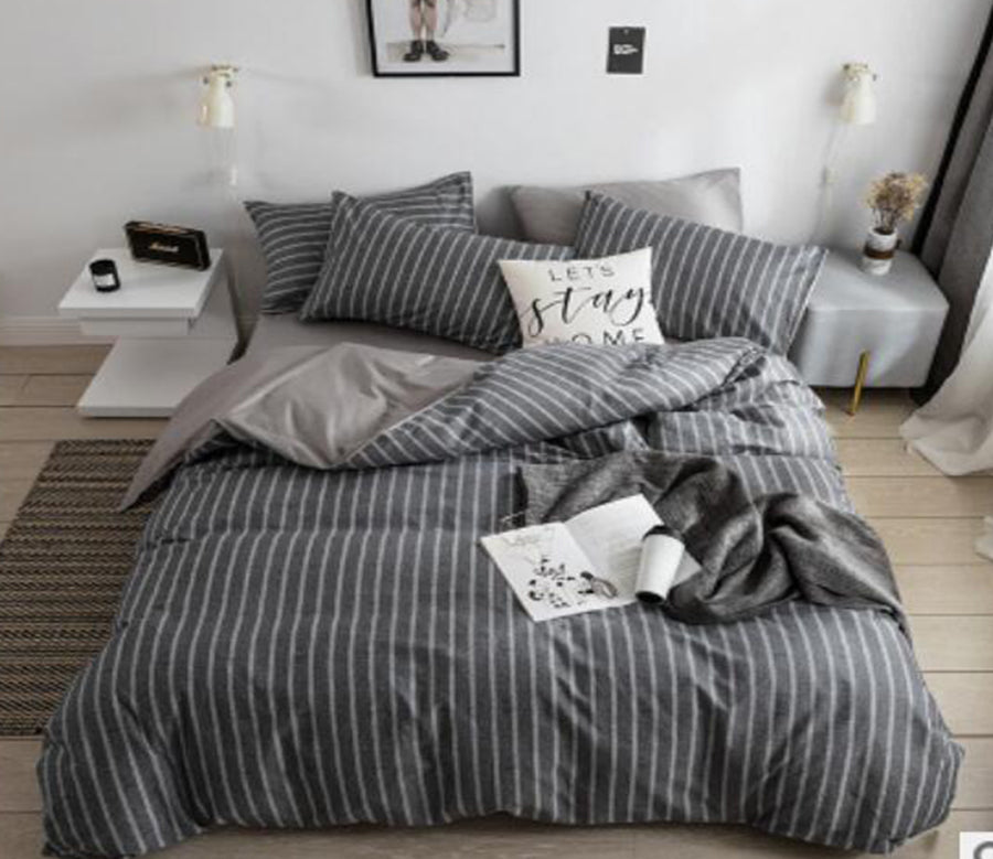 3D Black Vertical Stripes 15133 Bed Pillowcases Quilt