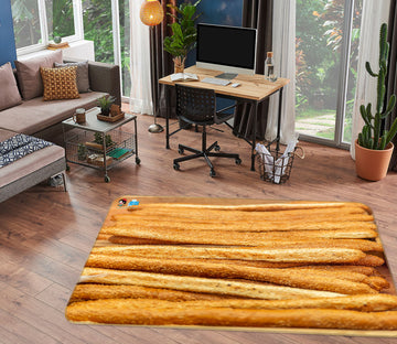 3D Yellow Bread 6848 Assaf Frank Rug Non Slip Rug Mat