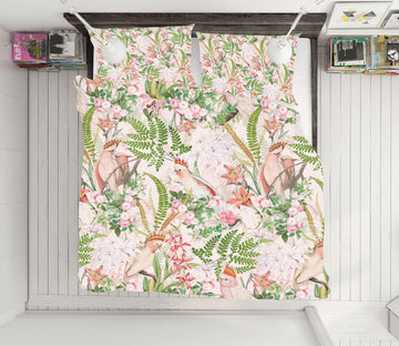 3D Parrot Red Lily Flower 127 Uta Naumann Bedding Bed Pillowcases Quilt Quiet Covers AJ Creativity Home 