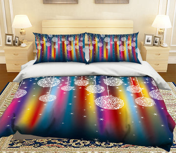 3D Color Vertical Stripes 45035 Christmas Quilt Duvet Cover Xmas Bed Pillowcases