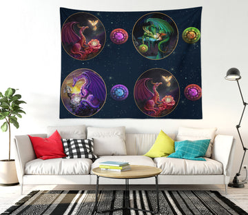 3D Dragon Wings 947 Rose Catherine Khan Tapestry Hanging Cloth Hang