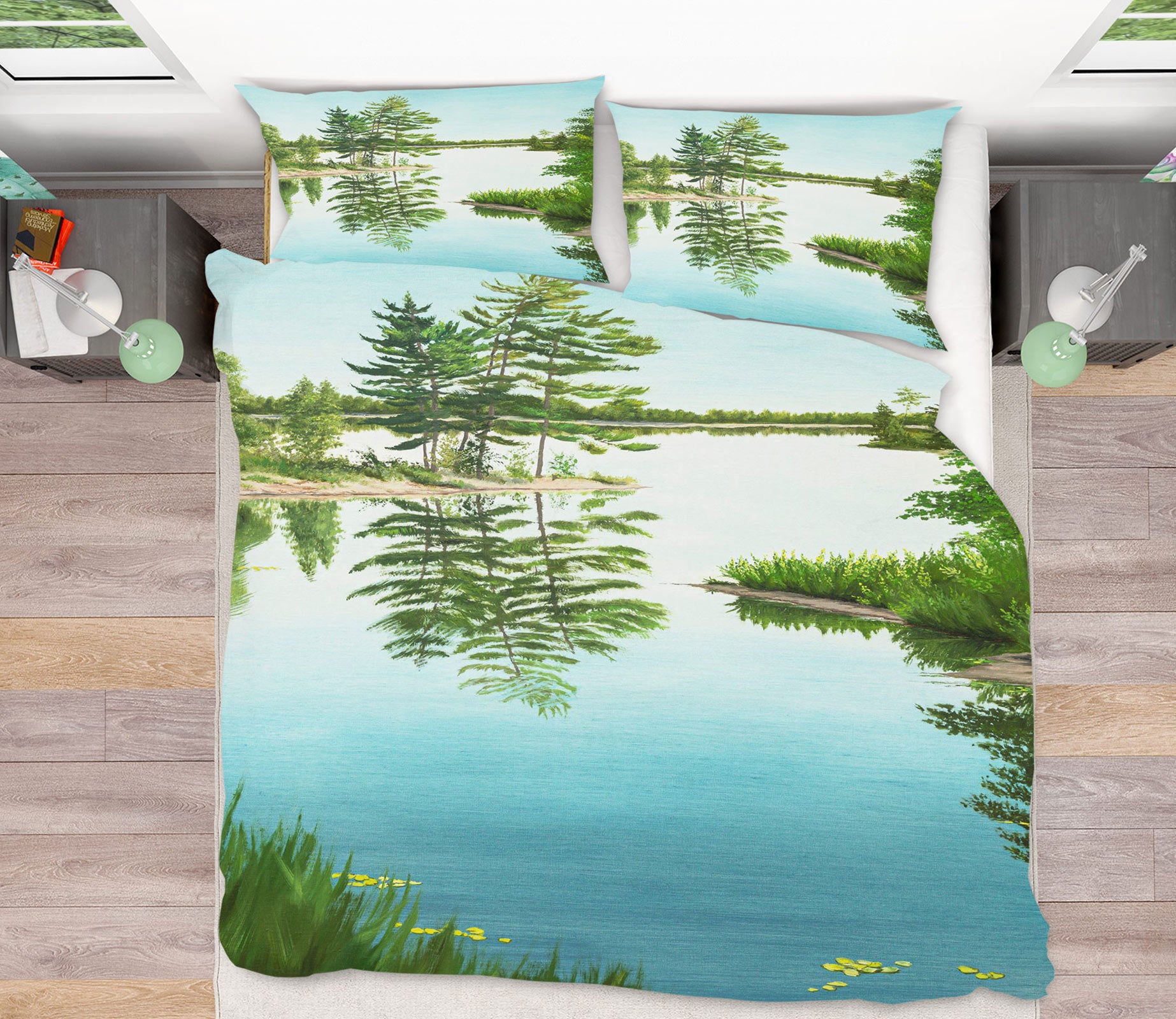 3D Lake Surface Tree 1756 Marina Zotova Bedding Bed Pillowcases Quilt