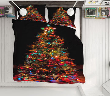 3D Colored Light Tree 51082 Christmas Quilt Duvet Cover Xmas Bed Pillowcases