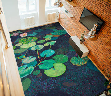 3D Lotus Leaf Pond Pattern 96104 Allan P. Friedlander Floor Mural