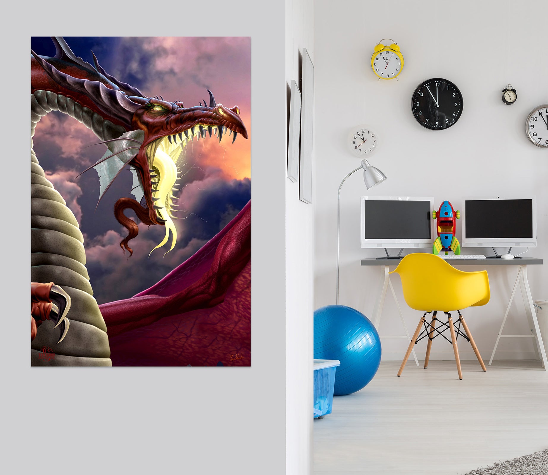 3D Mouth Dragon 5137 Tom Wood Wall Sticker