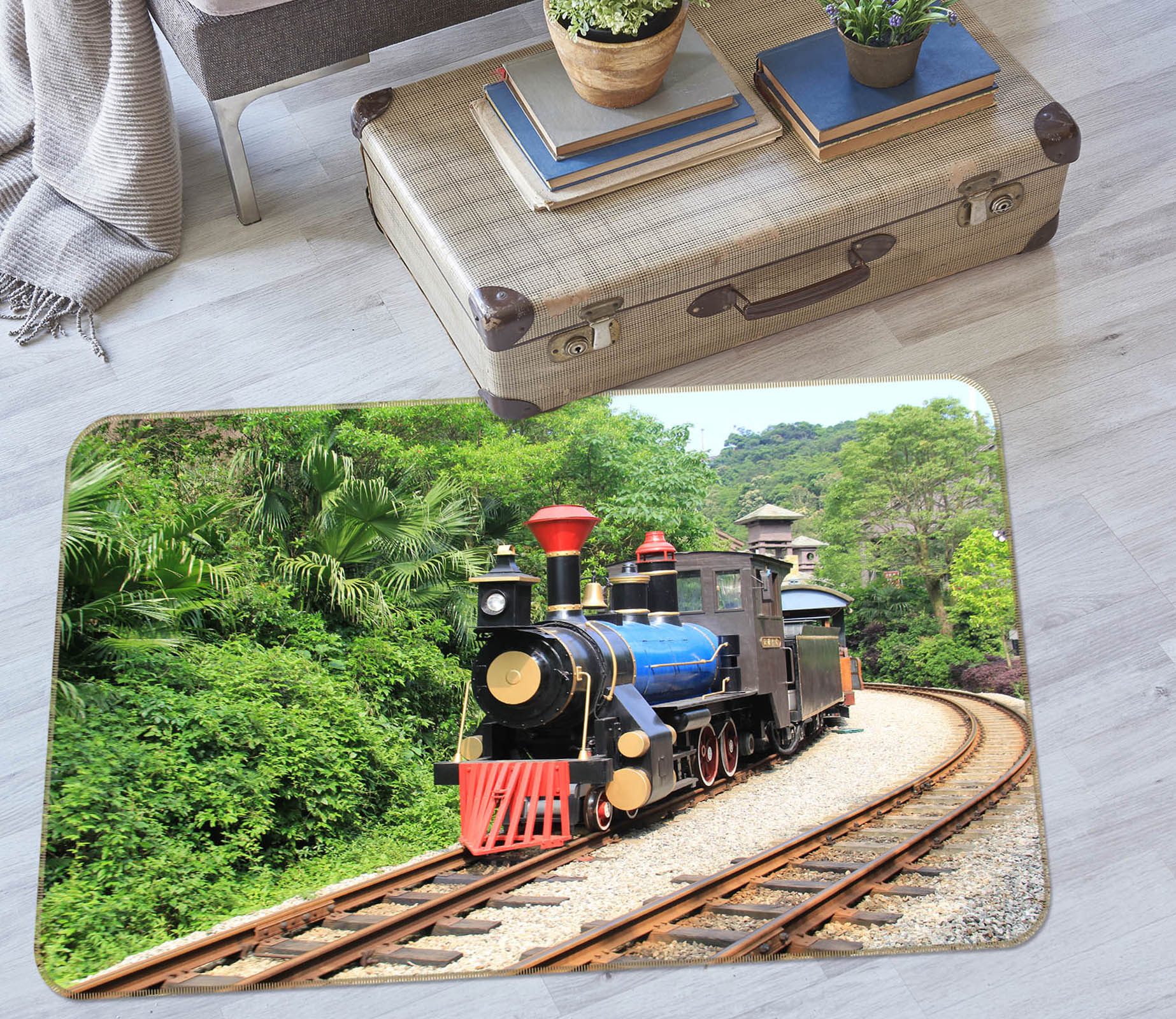 3D Train Track 38235 Vehicle Non Slip Rug Mat