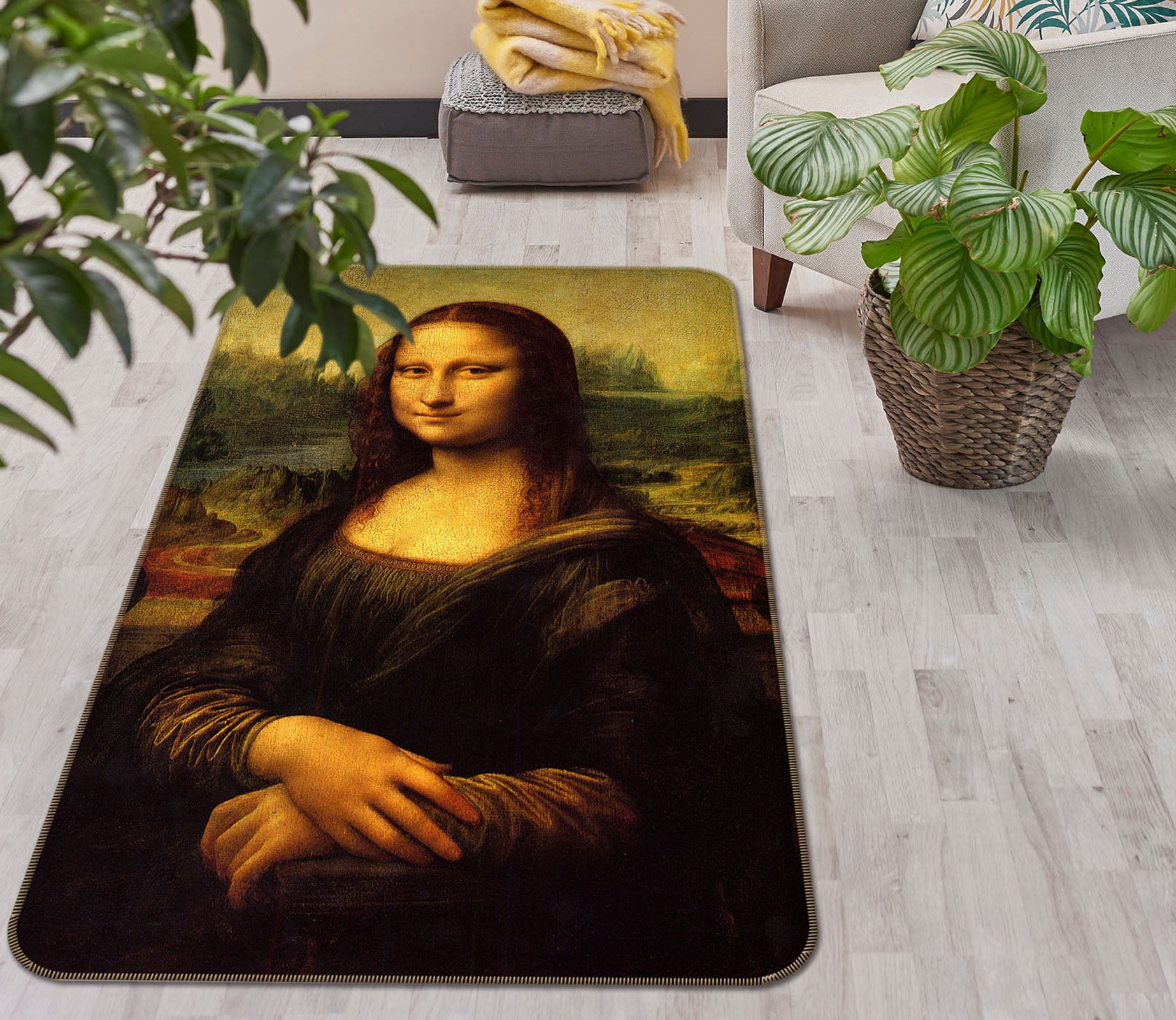 3D Mona Lisa Smile 33212 Non Slip Rug Mat