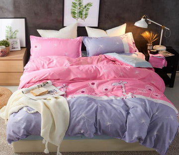 3D Pink Gray Stitching Giraffe 2152 Bed Pillowcases Quilt
