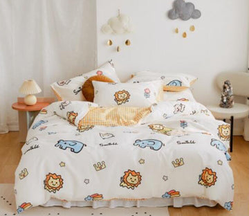 3D Lion Elephant 20028 Bed Pillowcases Quilt