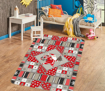 3D Santa Claus Pattern 55050 Christmas Non Slip Rug Mat Xmas