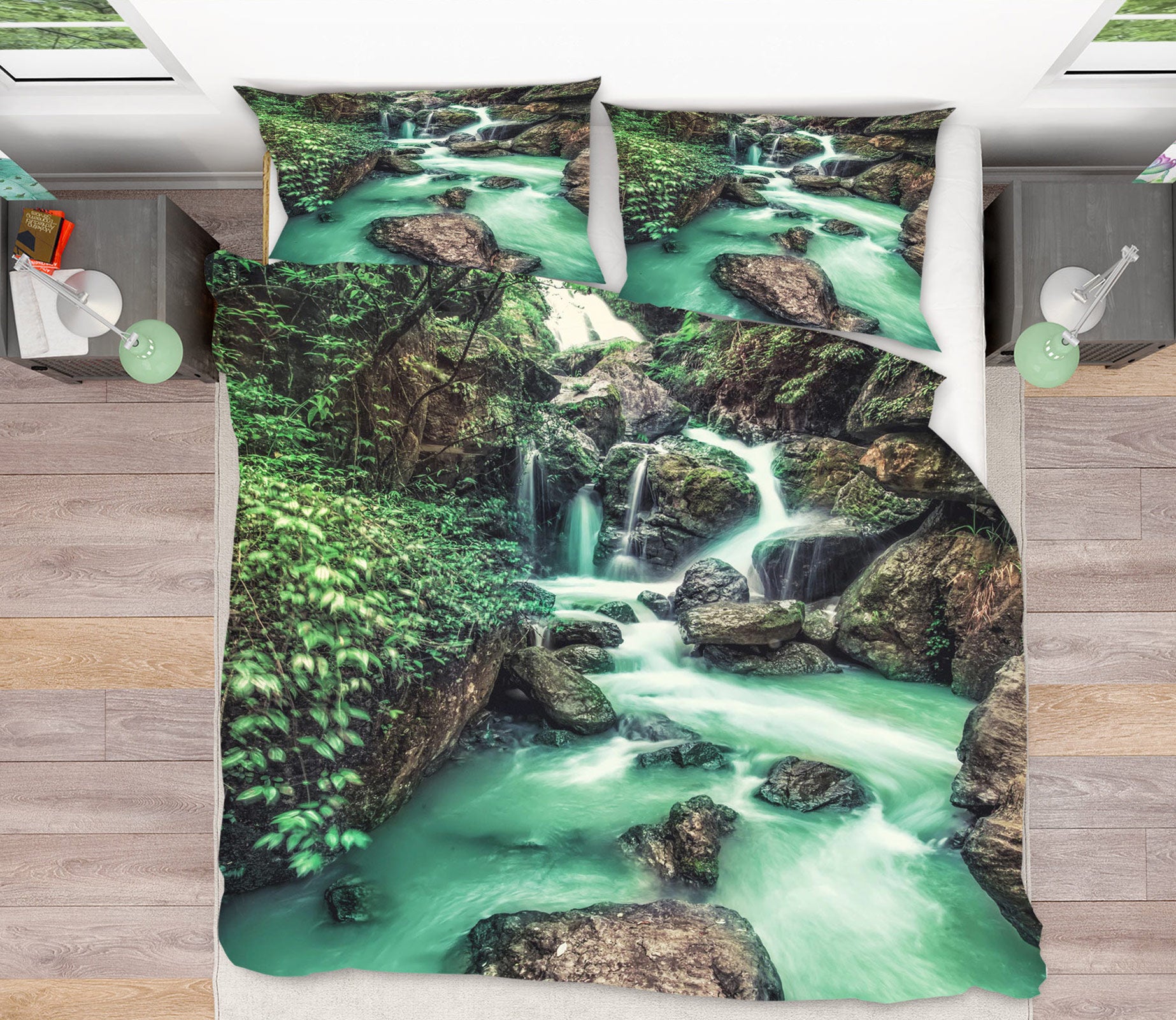 3D Creek Stone 16131 Bed Pillowcases Quilt