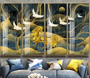 3D Crane Horse WC2364 Wall Murals