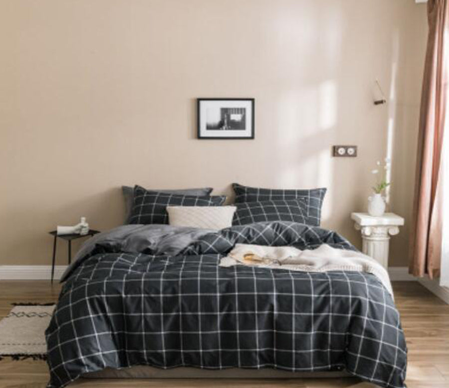 3D Black Plaid 30093 Bed Pillowcases Quilt