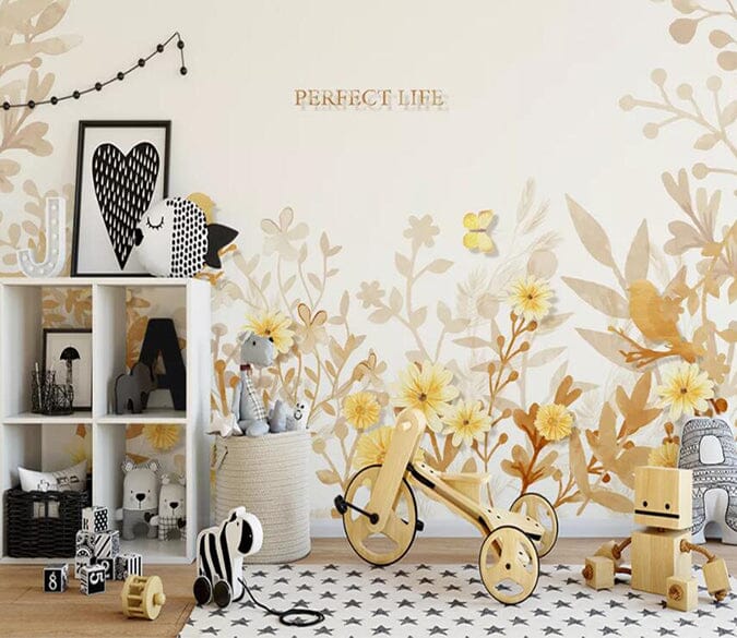 3D Yellow Flowers 1883 Wall Murals Wallpaper AJ Wallpaper 2 