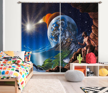 3D Earth Planet 86076 Jerry LoFaro Curtain Curtains Drapes