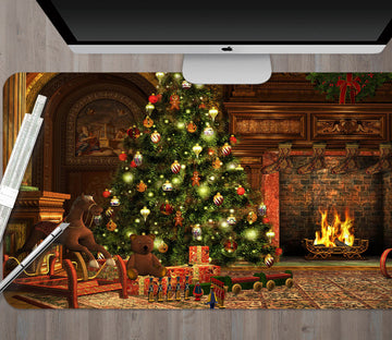 3D Tree Fireplace 51172 Christmas Desk Mat Xmas