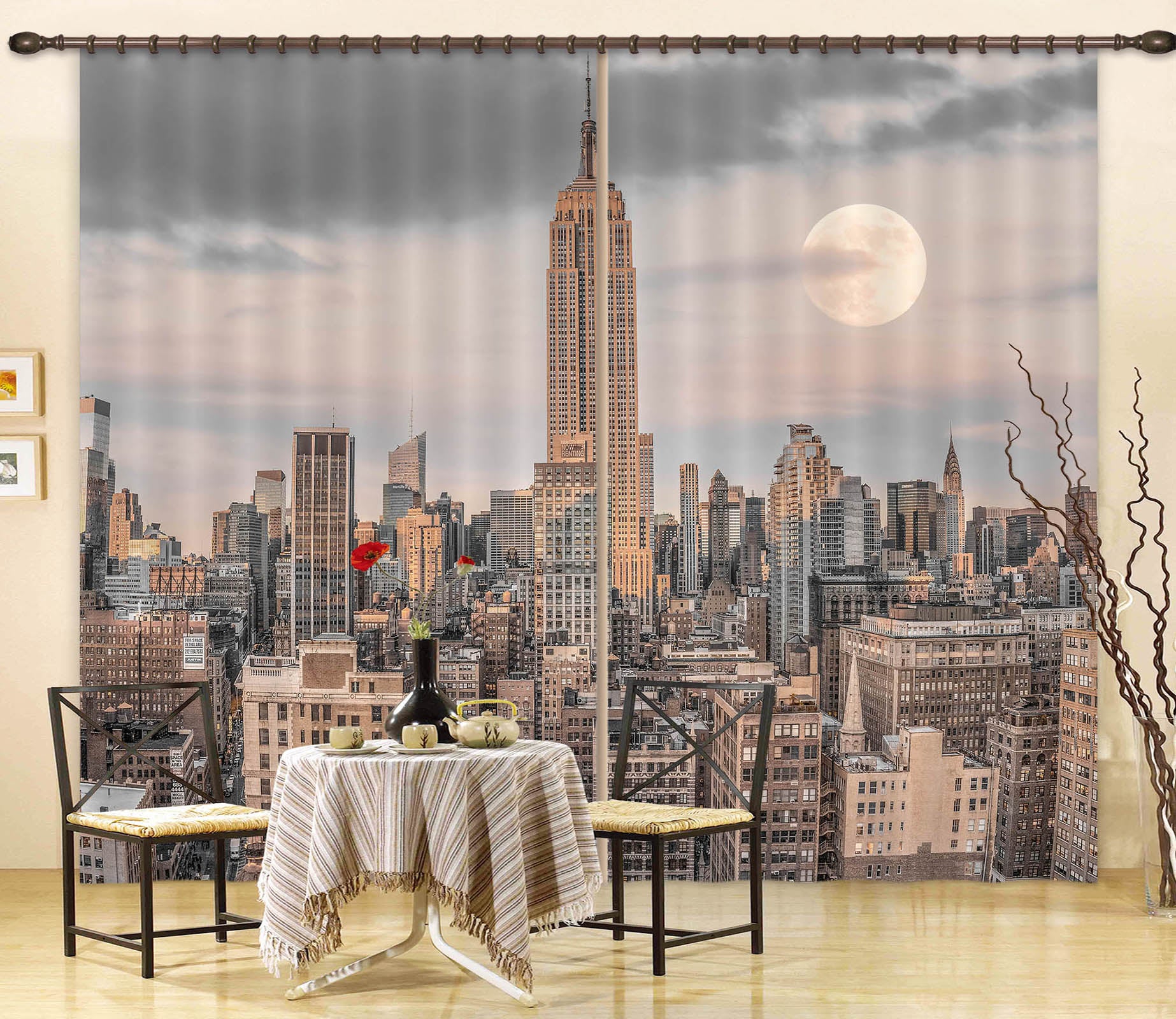 3D Modern City 6319 Assaf Frank Curtain Curtains Drapes