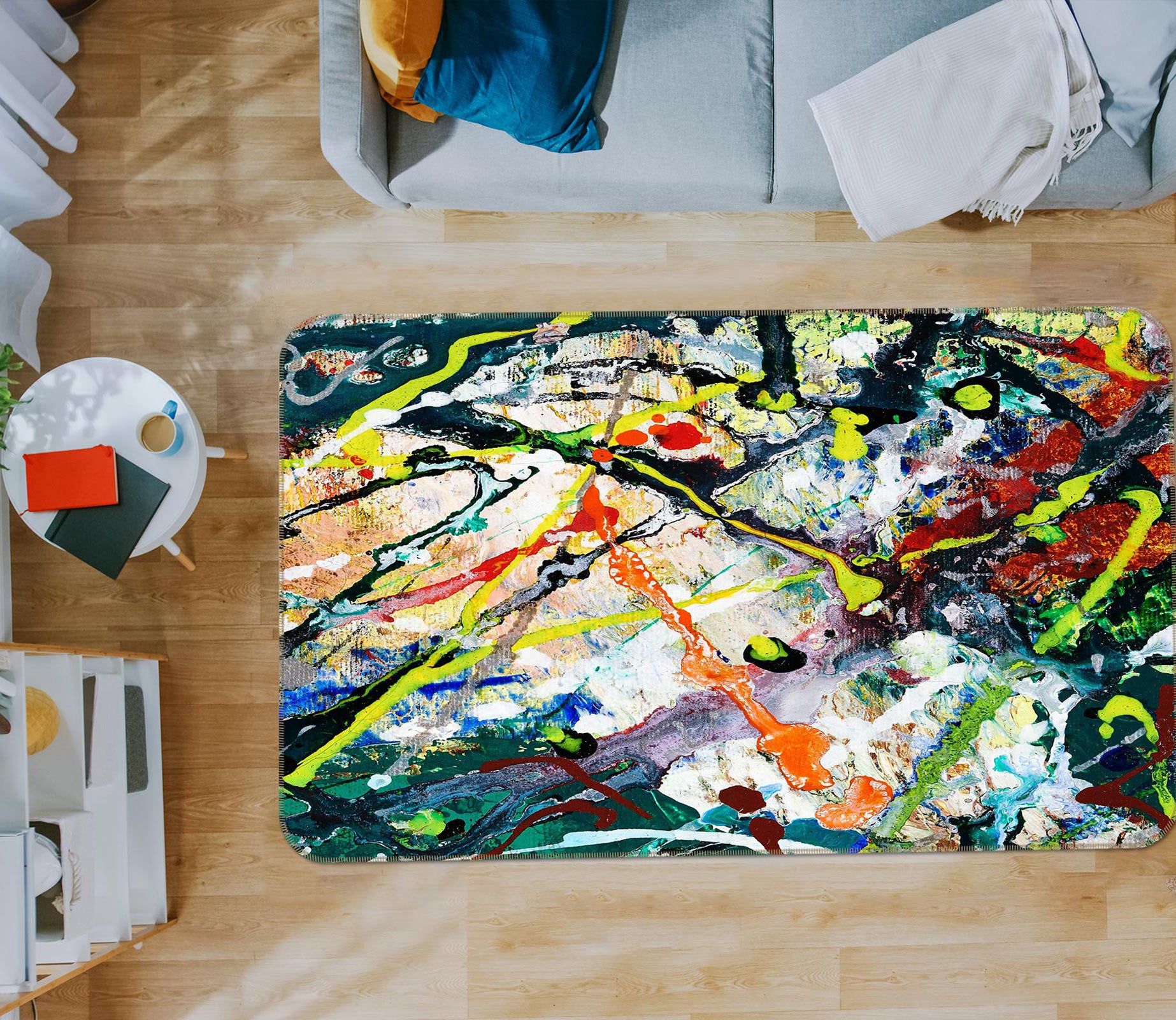 3D Paint Pattern 26232 Non Slip Rug Mat