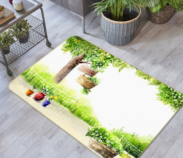 3D Tree Vase 33133 Non Slip Rug Mat