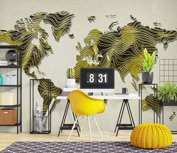 3D Green World Map 1005 Wall Murals