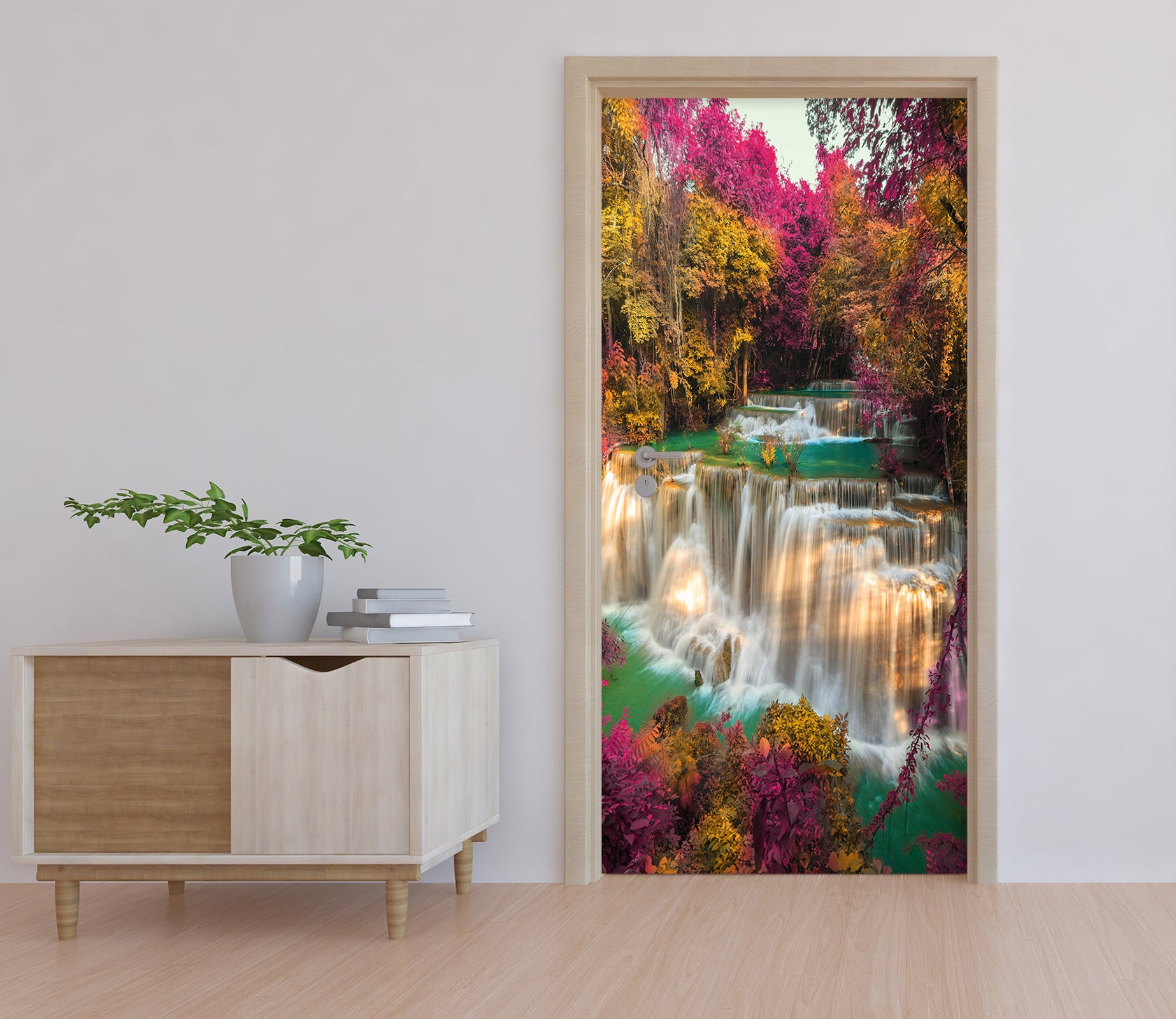 3D Waterfall Forest 24107 Door Mural