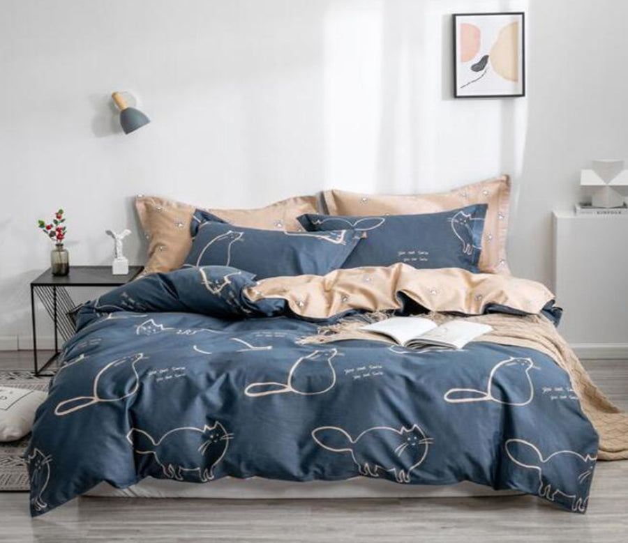 3D Line Cat 4129 Bed Pillowcases Quilt