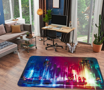 3D Colorful High-Rise Buildings 77178 Non Slip Rug Mat