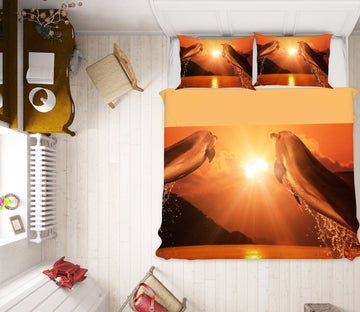 3D Jumping Whale 12014 Bed Pillowcases Quilt