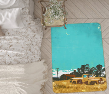 3D Grassland Trees Car 84094 Showdeer Rug Non Slip Rug Mat