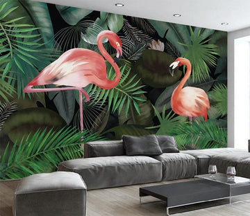 3D Pink Flamingo WG172 Wall Murals Wallpaper AJ Wallpaper 2 