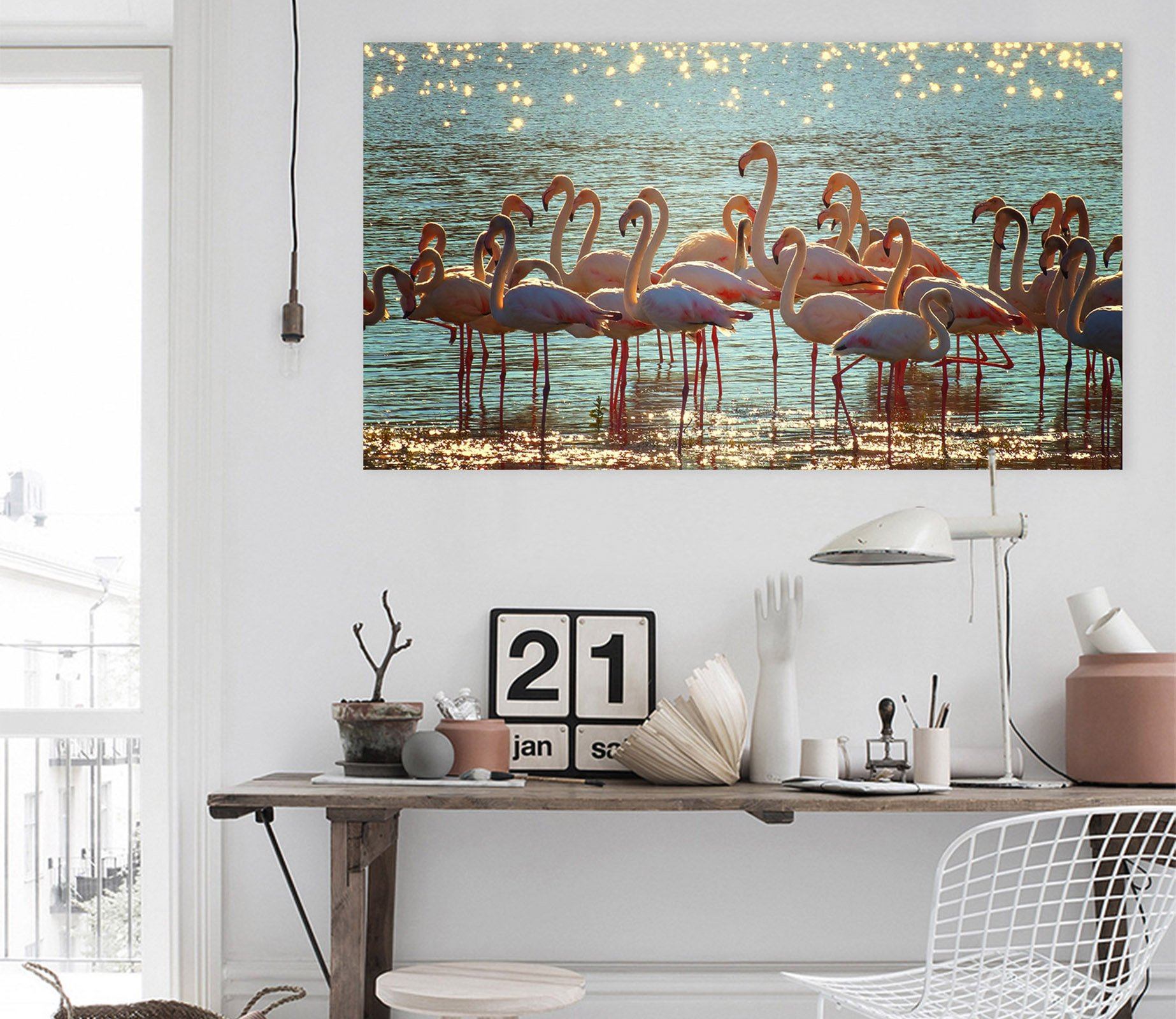 3D Flamingo Group 52 Animal Wall Stickers Wallpaper AJ Wallpaper 2 