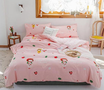 3D Little Girl Flower 17072 Bed Pillowcases Quilt