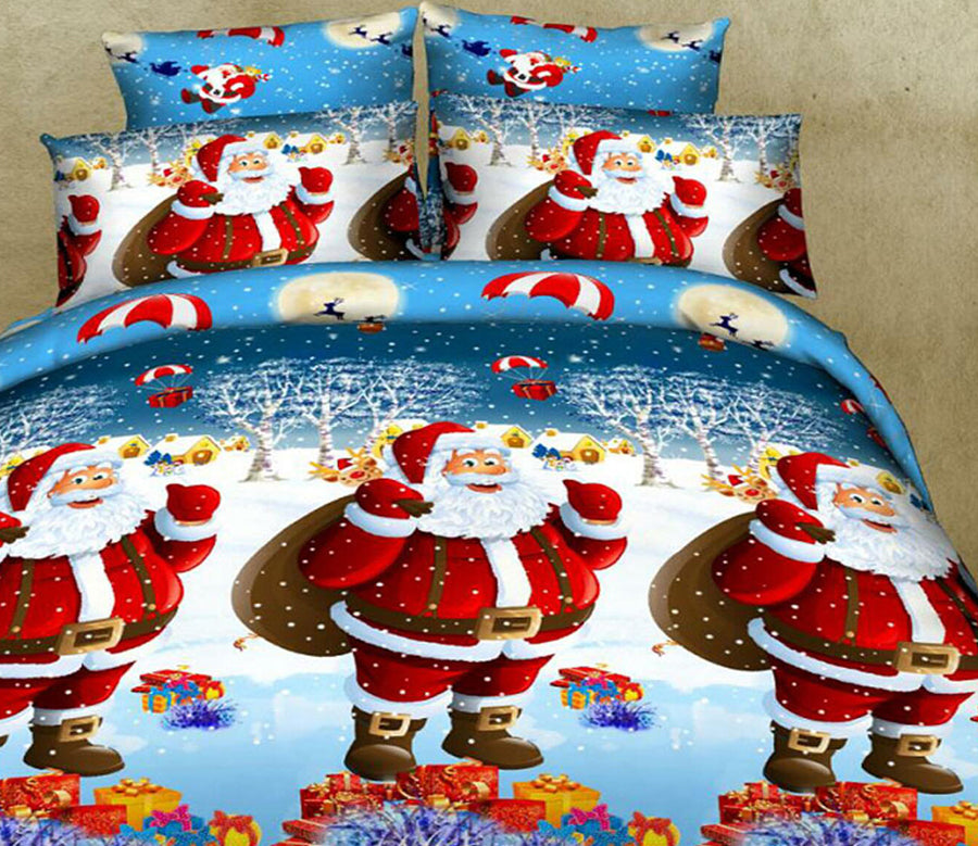 3D Santa Claus 46080 Christmas Quilt Duvet Cover Xmas Bed Pillowcases