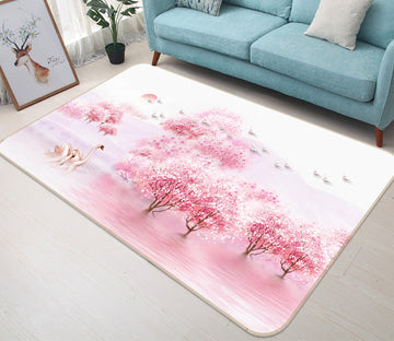 3D Pink Cherry Tree 65131 Non Slip Rug Mat