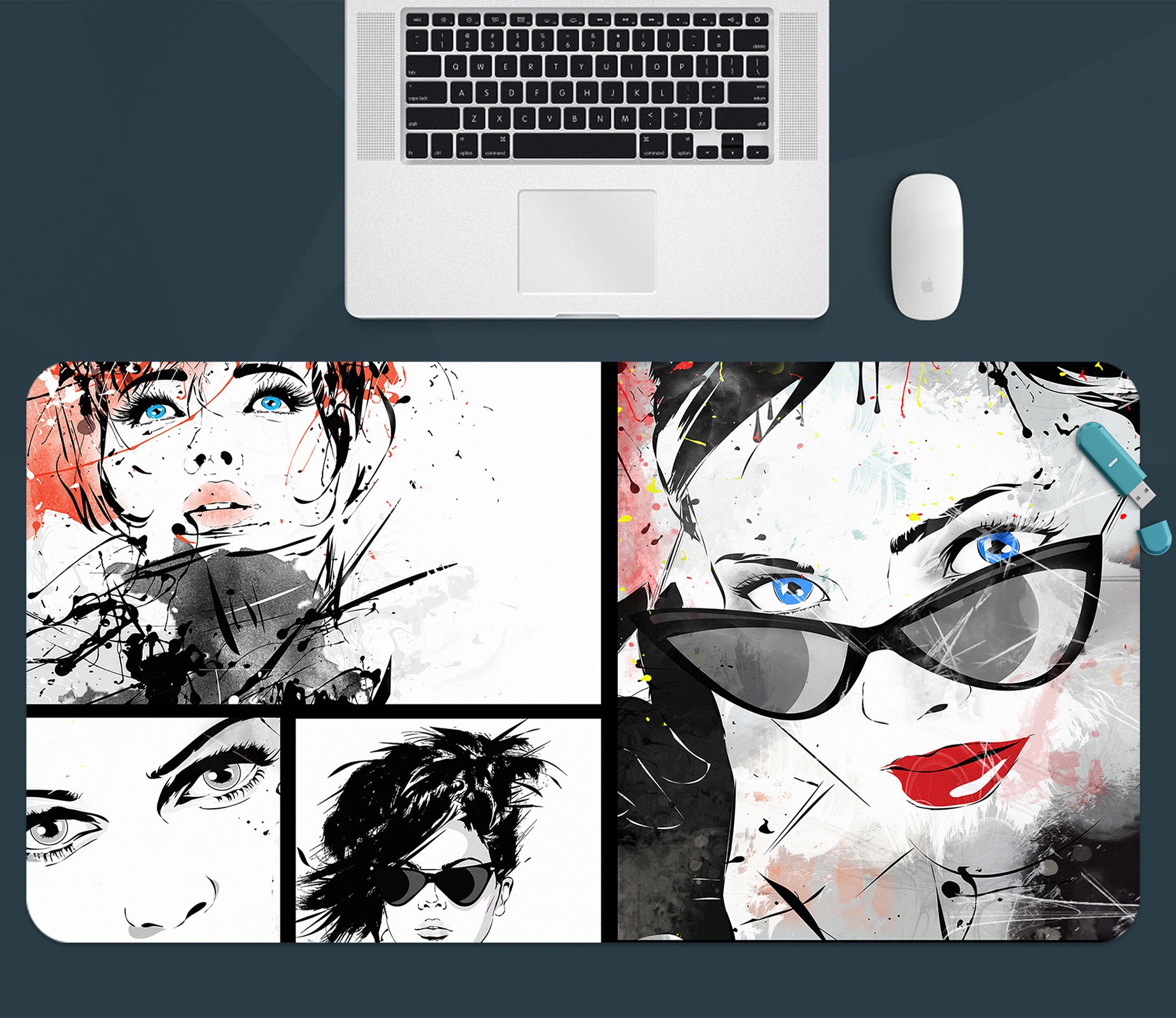 3D Sunglasses Women 17121 Desk Mat