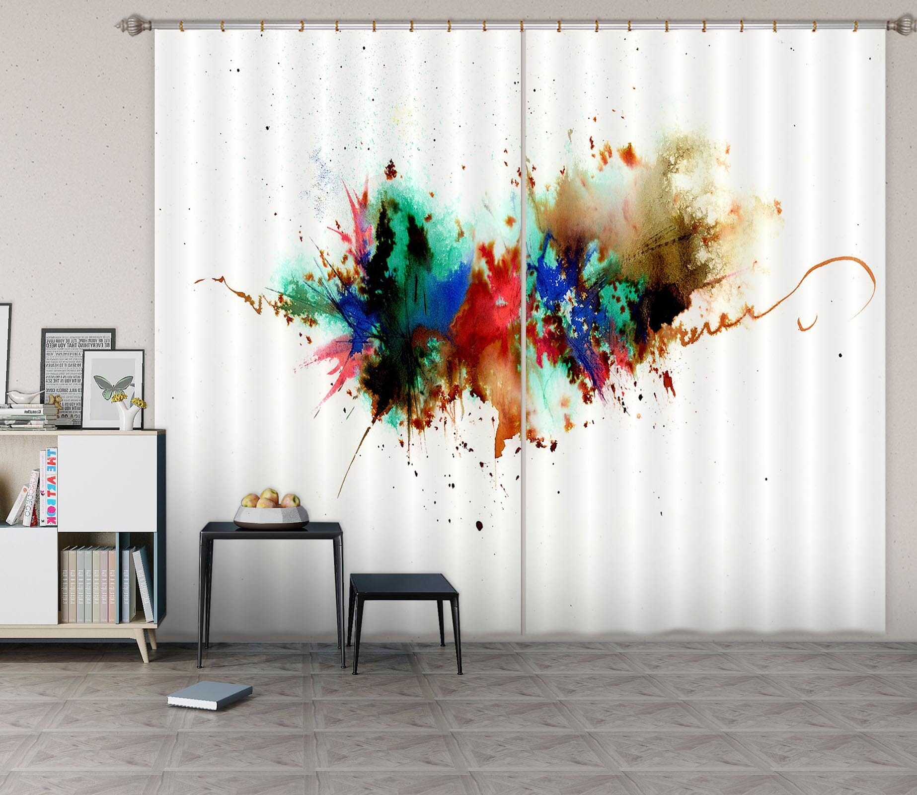 3D Color Splash 009 Anne Farrall Doyle Curtain Curtains Drapes Curtains AJ Creativity Home 