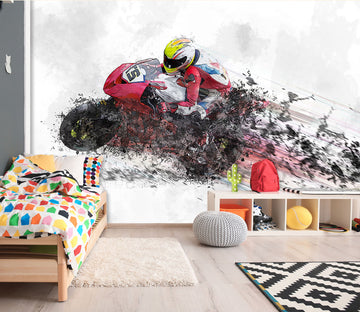 3D Motorcycle Competition 124 Vehicle Wall Murals