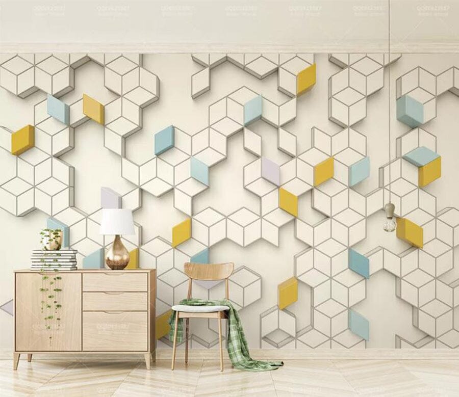 3D Diamond Floor Tile WC134 Wall Murals Wallpaper AJ Wallpaper 2 