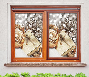 3D Snowflake Gift 42163 Christmas Window Film Print Sticker Cling Stained Glass Xmas