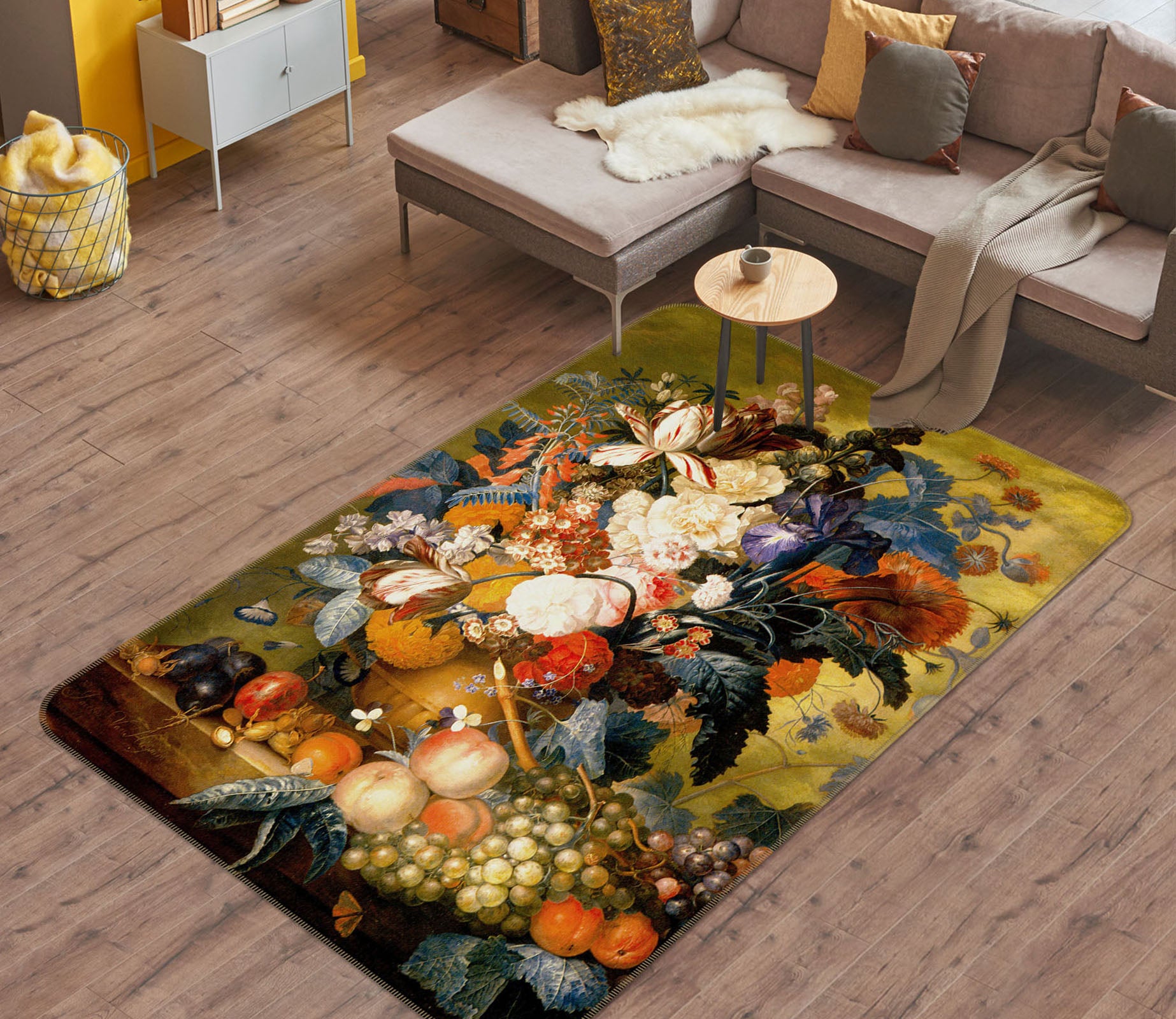 3D Flower Fruit 32101 Non Slip Rug Mat