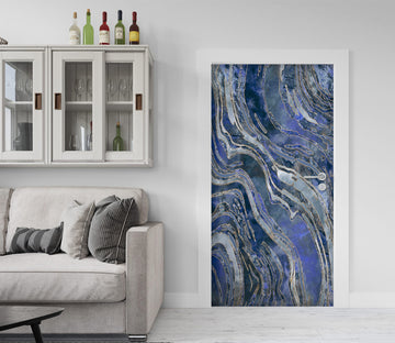 3D Black Blue Stripes Pattern 10286 Andrea Haase Door Mural