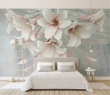 3D White Flowers 1614 Wall Murals Wallpaper AJ Wallpaper 2 